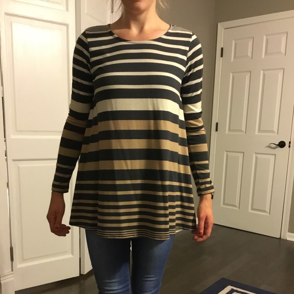 Anthropologie Puella XS striped swing shirt